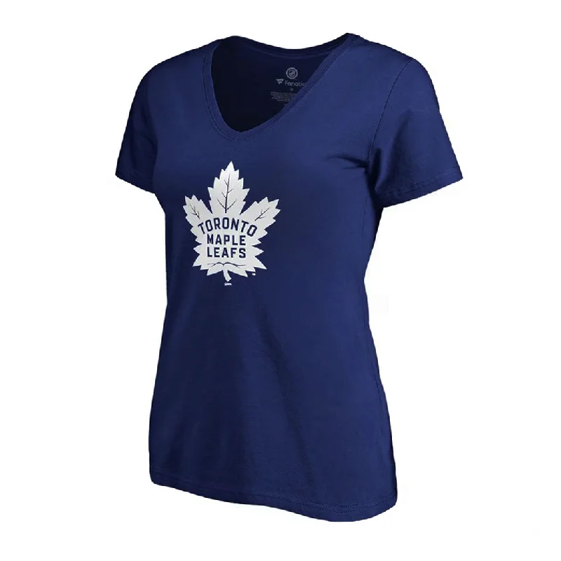 Fanatics - Women's Toronto Maple Leafs Primary Logo T-Shirt (3A40 4506 2GZ 71M) Denim Fabric Leather Fabric Suede Fabric