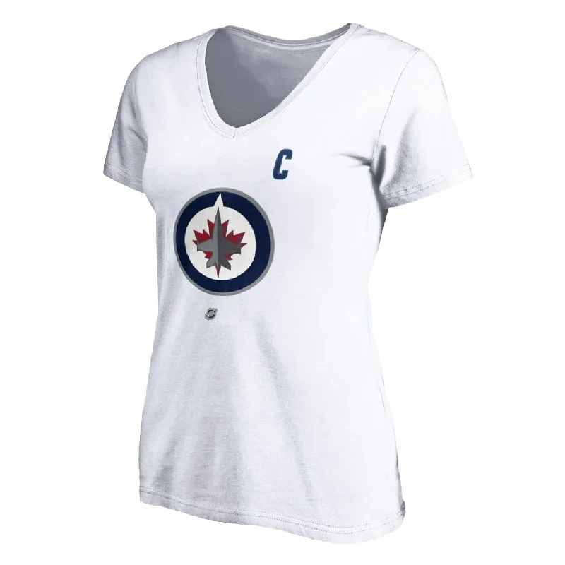 Fanatics - Women's Winnipeg Jets Blake Wheeler V-Neck T-Shirt (3A40 0042 H3Z FNB) Jersey Fabric Tulle Fabric Batik Fabric