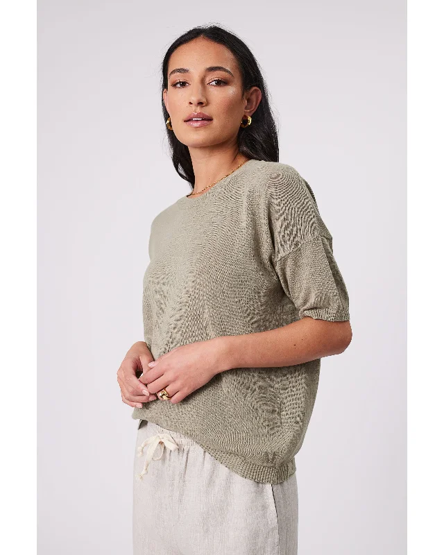 Marlow Eden Knit Tee - Light Kelp Handmade Hand-knitted Hand-woven