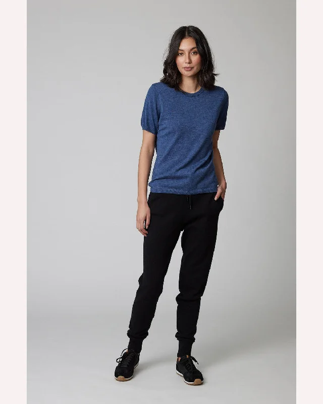Marlow Merino Knit Tee - Denim Blue Modern Contemporary Chic