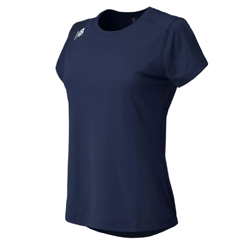 New Balance - Women's Short Sleeve Tech T-Shirt (TMWT500 TNV) Notch Collar Peter Pan Collar Cowl Neck