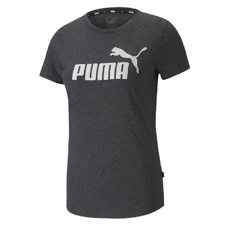 Puma - Women's Essentials Logo Heather T-Shirt (852127 01) Welt Pockets Slit Pockets Flap Pockets