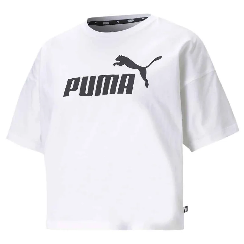 Puma - Women's Essentials Cropped Logo T-Shirt (586866 02) Lace Blend Ribbed Blend Corduroy Blend
