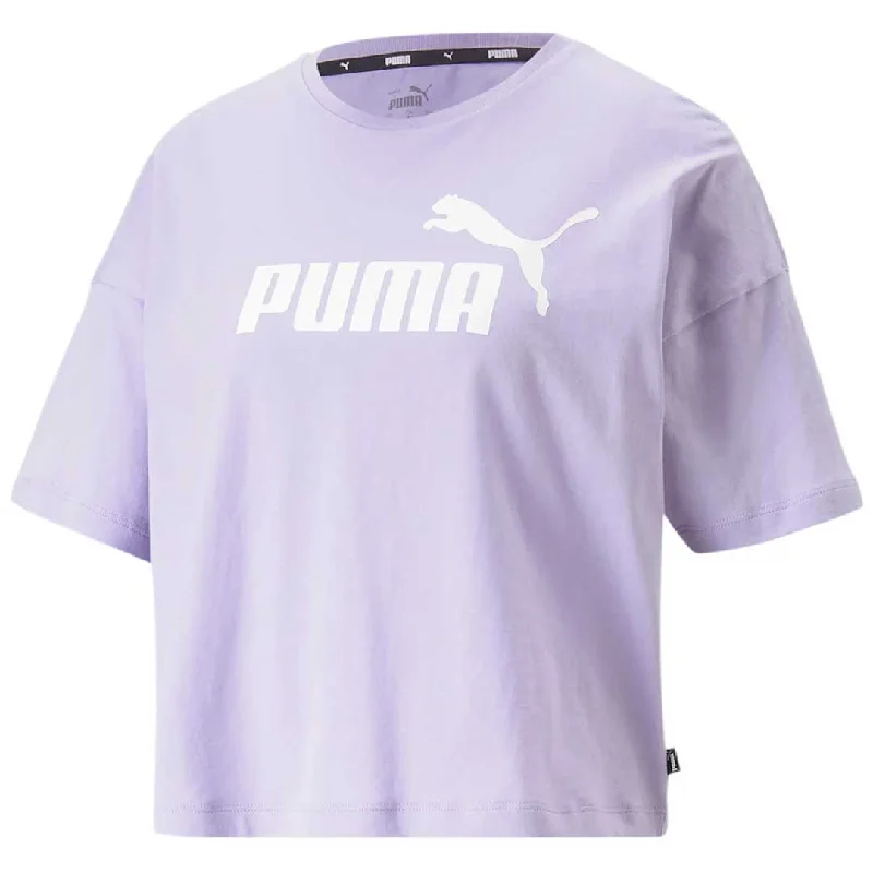 Puma - Women's Essentials Logo Cropped T-Shirt (586866 70) Houndstooth Herringbone Solid