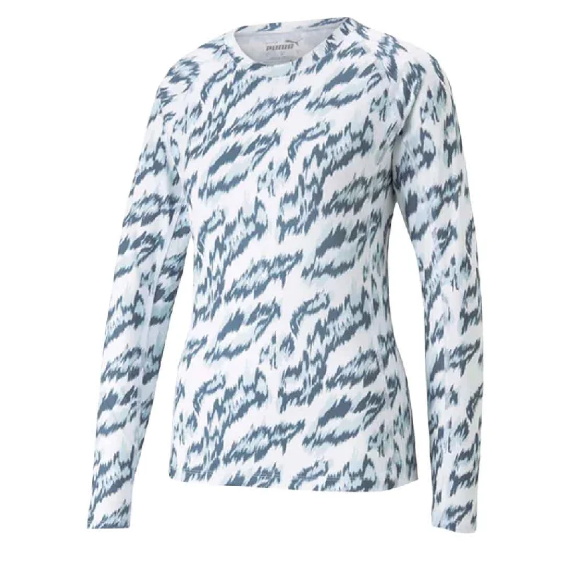 Puma - Women's YouV Animal Long Sleeve T-Shirt (539031 01) Striped Floral Plaid