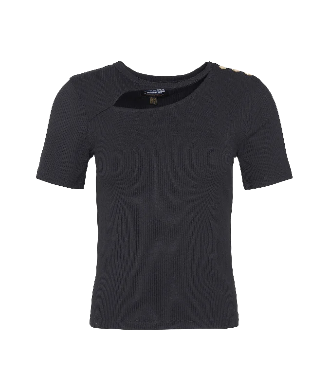 Jenny T-Shirt - Black Polka Dot Checkered Tartan