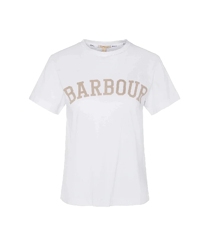Ella Logo T-Shirt - White Sequined Glittery Shiny
