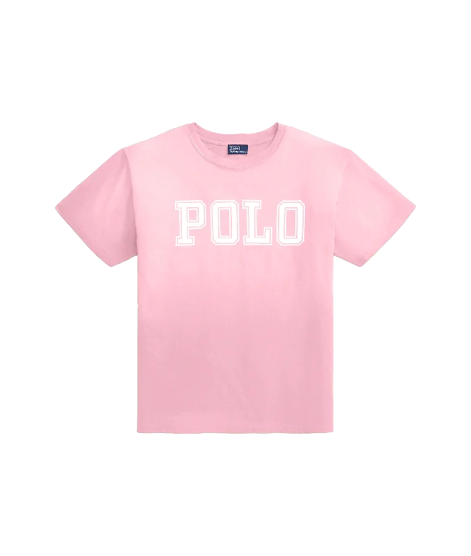 Logo Jersey Crewneck Tee - Pink Denim Fabric Leather Fabric Suede Fabric