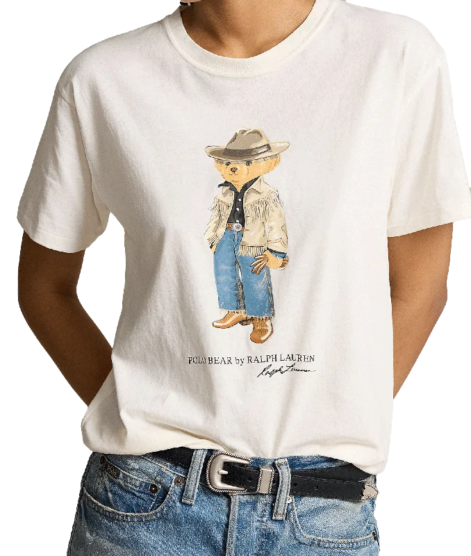 Polo Bear Cotton Jersey Tee - White Elegant Classic Vintage