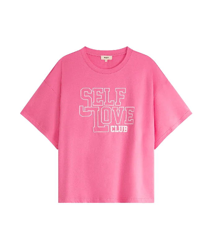 Matara T-shirt With Embroidered Message - Pink Terry Blend Velvet Blend Canvas Blend Matara T-shirt With Embroidered Message - Pink Terry Blend Velvet Blend Canvas Blend