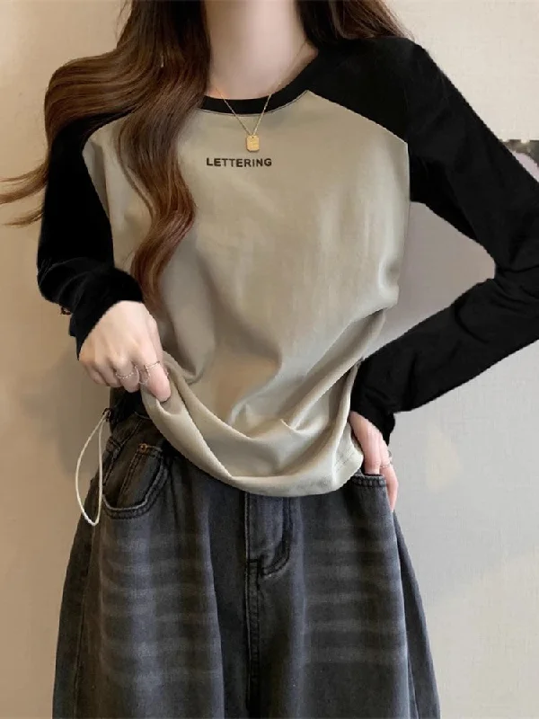 Women's T-shirt long sleeve new design top S3426 Graphic T-Shirt Round Neck Polyester Women's T-shirt long sleeve new design top S3426 Graphic T-Shirt Round Neck Polyester