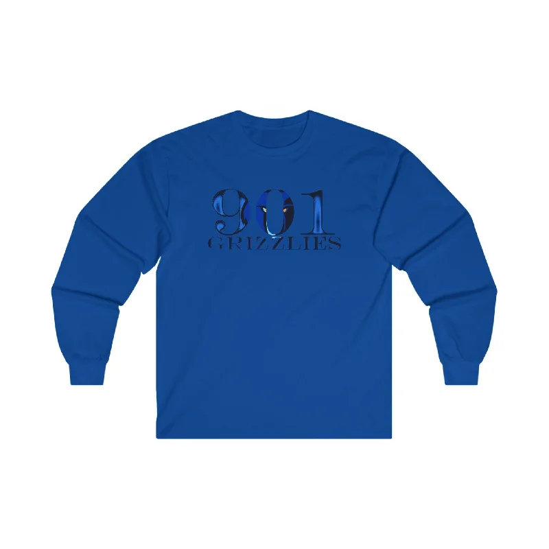 901 Grizzlies Long Sleeve Tee Houndstooth Herringbone Solid