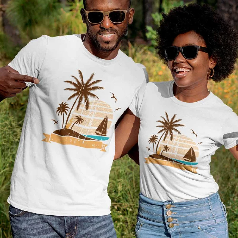 Retro design printed unisex t-shirt Front Pockets Side Pockets Patch Pockets