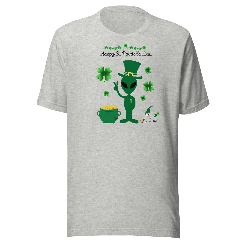 Leprechauns, Aliens and Gold Saint Patrick Day Unisex t-shirt Chenille Blend Fleece Blend Nylon Blend