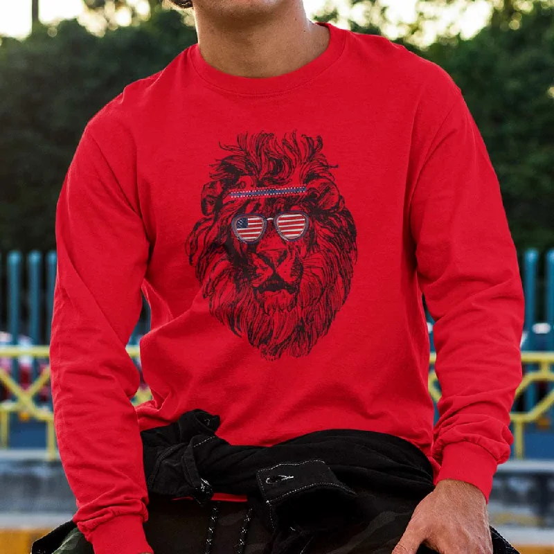 Lion head graphic full sleeve t-shirt for men Nylon Fabric Polyester Fabric Spandex Fabric