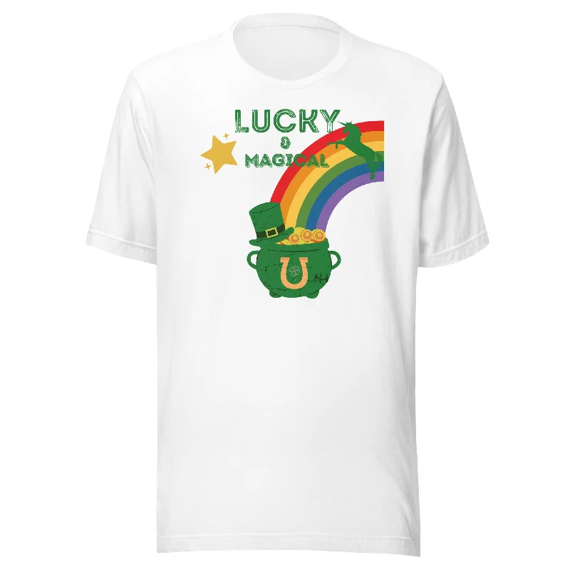Lucky and Magical Saint Patrick Day Unisex t-shirt Mesh Blend Leather Blend Suede Blend