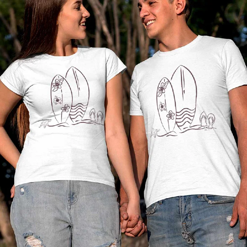 Surf board printed unisex t-shirt Hooded Caped Shawl Collar