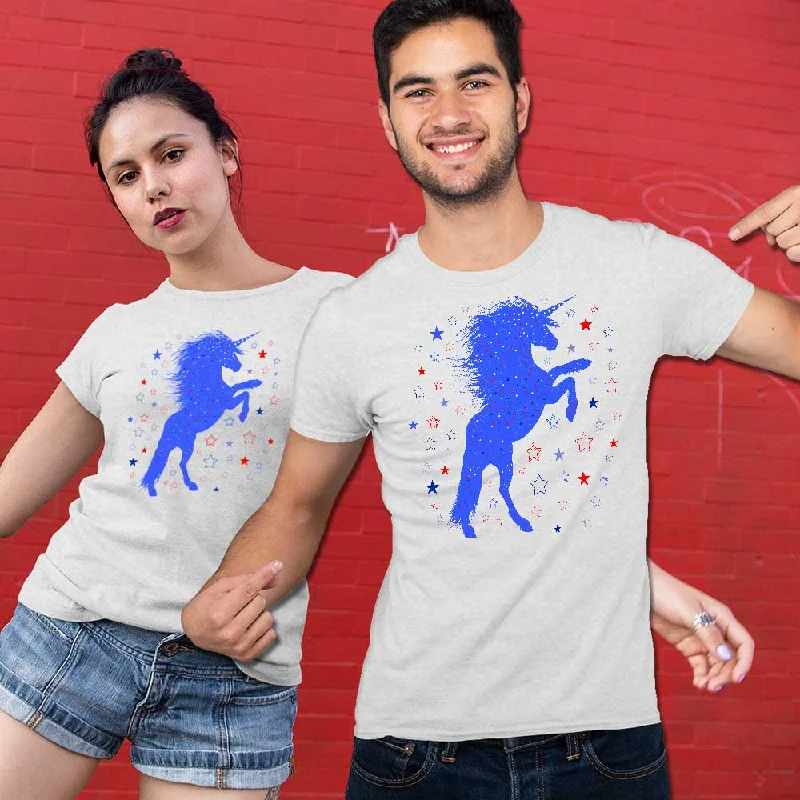Unicorn graphic print unisex t-shirt Front Pockets Side Pockets Patch Pockets