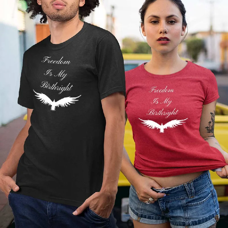 Typography and flying bird printed t-shirt Modern Contemporary Chic