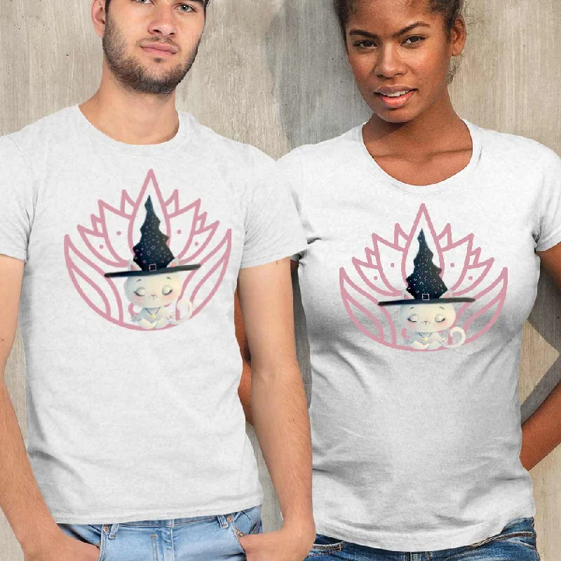 Meditation Kitty t-shirt design for couple Anti-Shrink Durable Soft