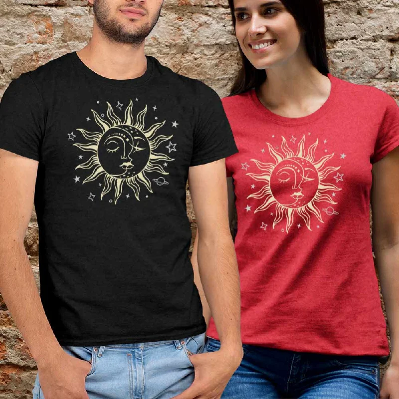 Sun print t-shirts for unisex fashion Polka Dot Checkered Tartan