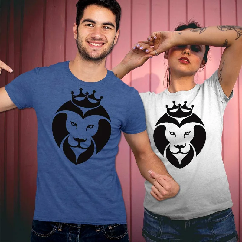 Lion face printed t-shirt for unisex Seamless Knitted Crochet