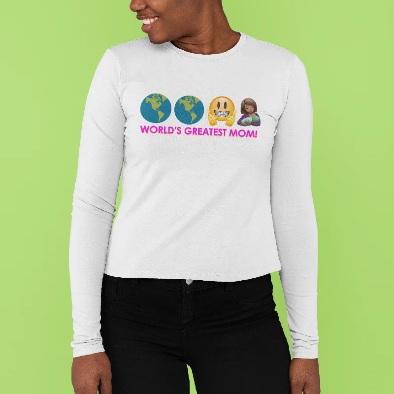 World's Greatest Mom - Unisex Jersey Long Sleeve Tee Solid Color Striped Floral