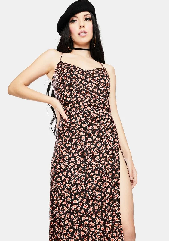 Autumn Blossom Batis Maxi Dress Comfortable Bohemian Maxi Dress