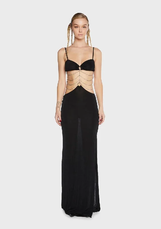 Chain Ladder Cut Out Maxi Dress Cozy Longline Maxi Dress