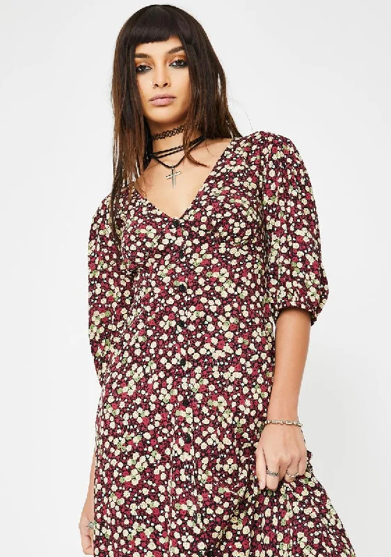Floral Rigita Maxi Dress Elegant Maxi Dress with Slit