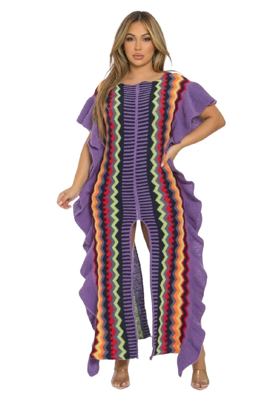 Knit Maxi Dress/Cover Up Comfortable Pleated Maxi Dress