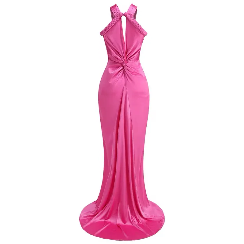 KYLEA Pink Maxi Dress Cozy Knitted Maxi Dress