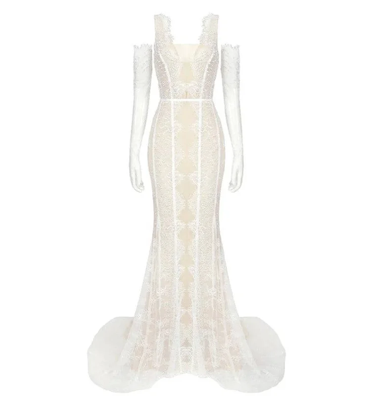 Livia Lace See Through Maxi Dress Elegant Sleeveless Maxi Dress