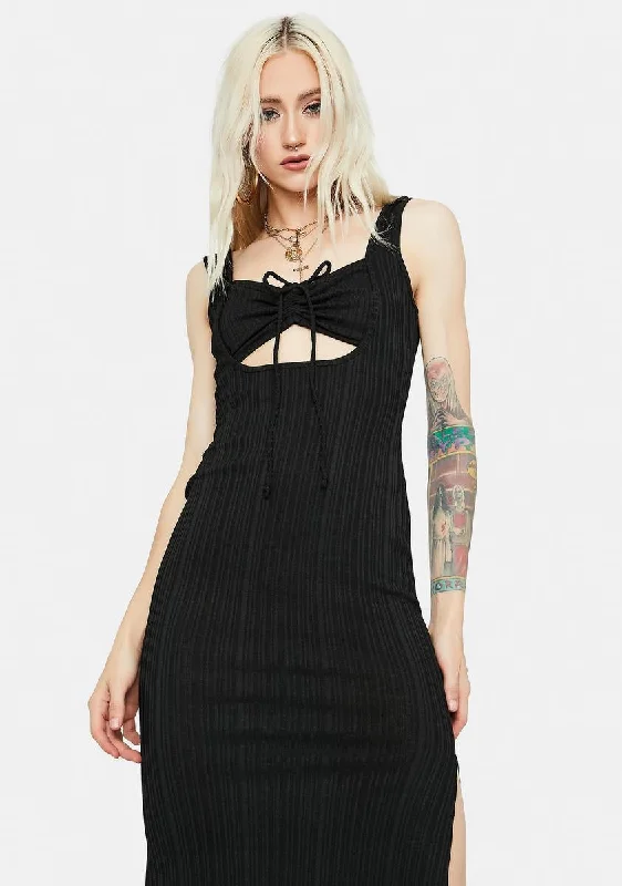 Make Me Crazy Cutout Maxi Dress Comfortable Ruffle Maxi Dress