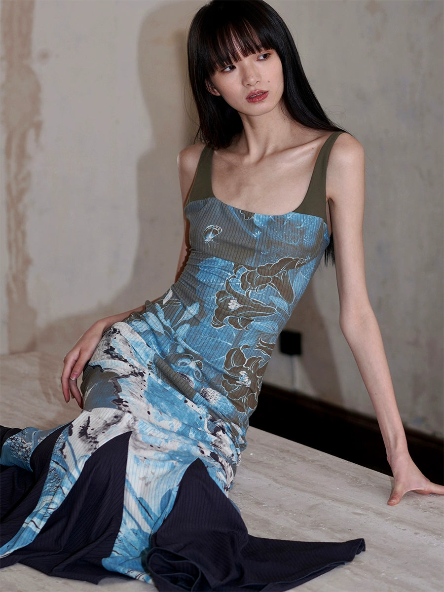 Midnight Bloom Maxi Dress Classic V-Neck Maxi Dress