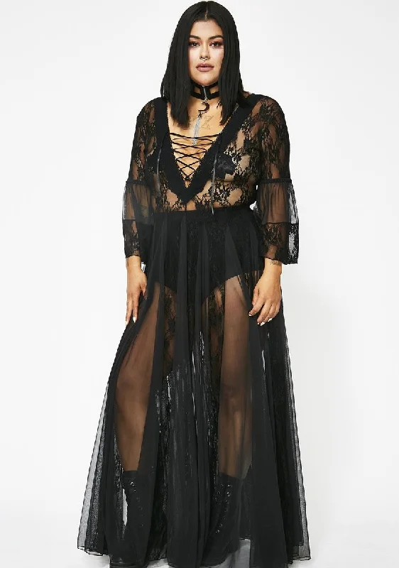 Pitch Dark Modern Love Maxi Dress Comfortable Ruffle Maxi Dress