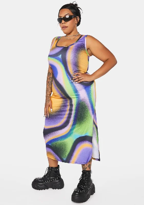 Plus Digital States Maxi Dress Elegant Maxi Dress with Lace