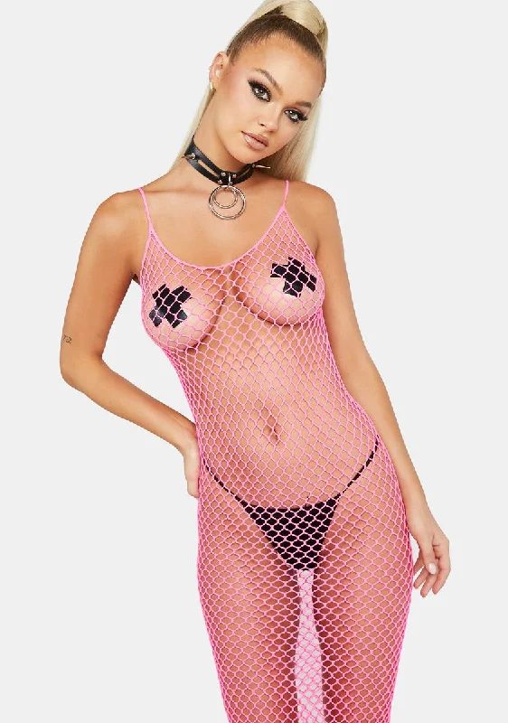 Pretty Model Misbehavior Fishnet Maxi Dress Comfortable Bohemian Maxi Dress
