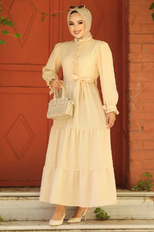Ruffle Button Down Tiered Maxi Dress-CLEARANCE Comfortable Flowy Maxi Dress