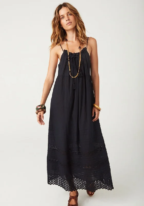 Love in the Afternoon Lace Maxi Dress - Midnight Rose Fashionable Chiffon Maxi Dress