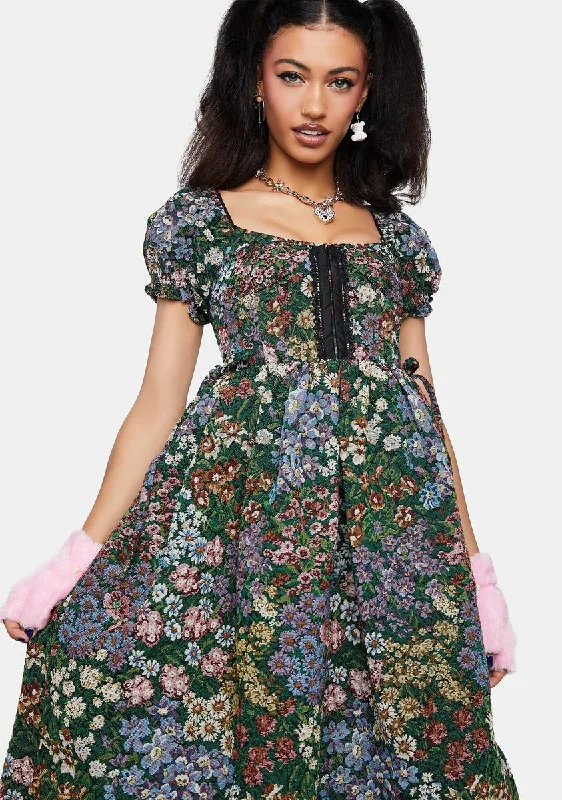 The Delphine Maxi Dress Stylish Maxi Dress with Frills