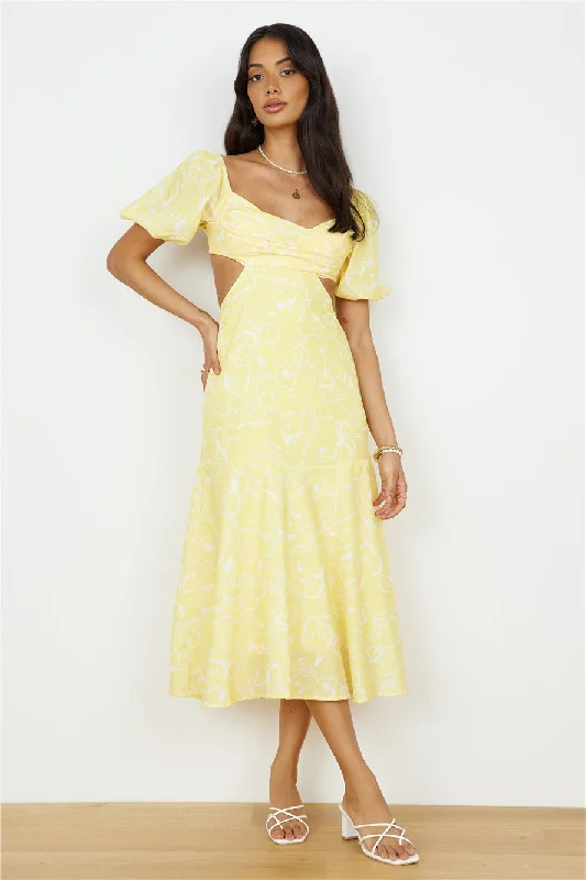 Back From Florence Maxi Dress Yellow Stylish Boho Chic Maxi Dress