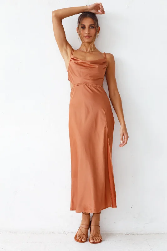 Burning Stars Maxi Dress Rust Cozy Knit Maxi Dress