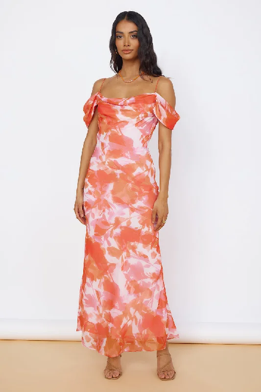 Deep Dawn Maxi Dress Pink Chic Summer Floral Maxi Dress