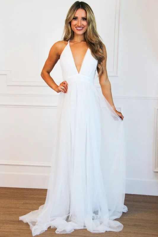 Forever Love Maxi Dress: White Stylish One-Shoulder Maxi Dress