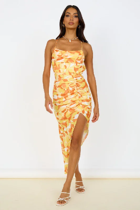 Glowing Skies Maxi Dress Yellow Cozy Ribbed Maxi Dress