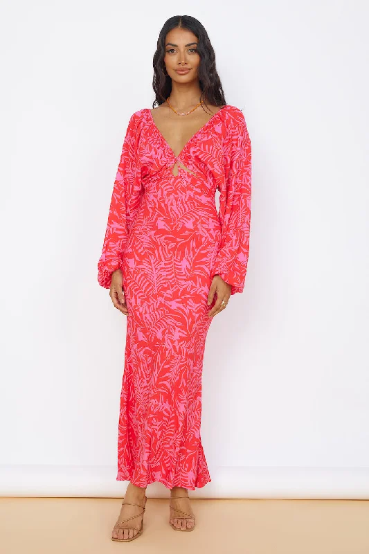 Joyful Endeavors Maxi Dress Pink Elegant Tiered Maxi Dress