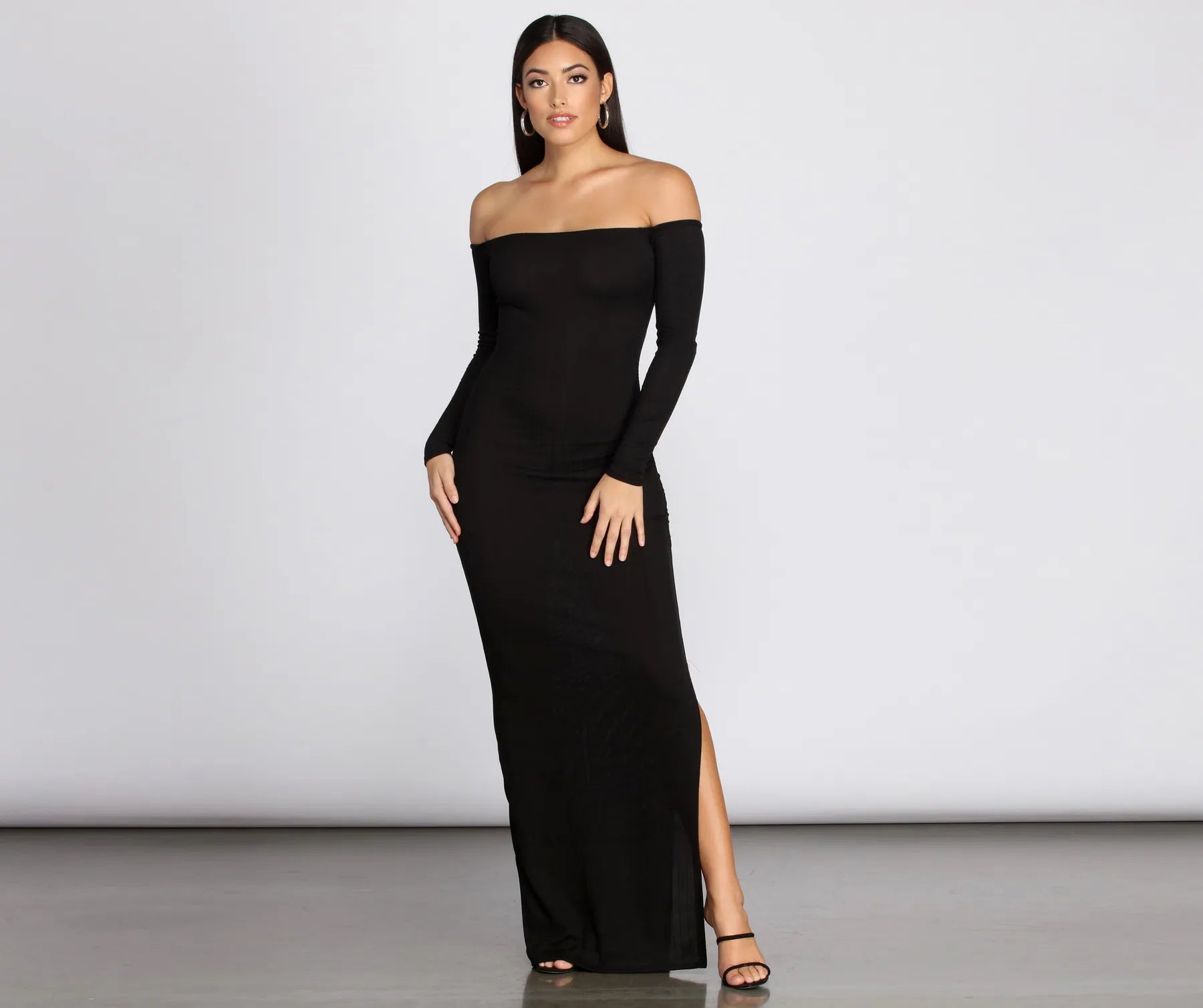 Knits An Essential Off Shoulder Maxi Dress Cozy Open-Back Maxi Dress