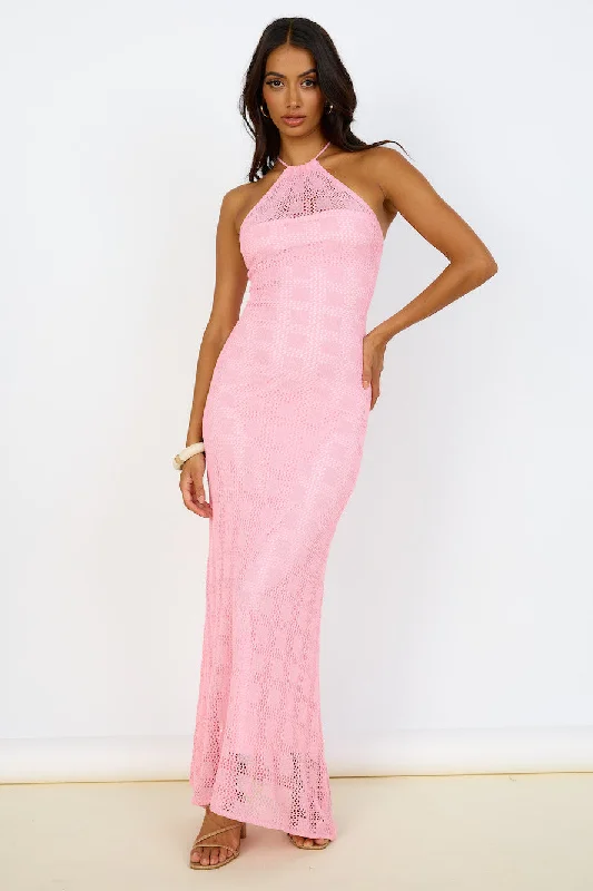 Kombucha Maxi Dress Pink Cozy Ribbed Maxi Dress