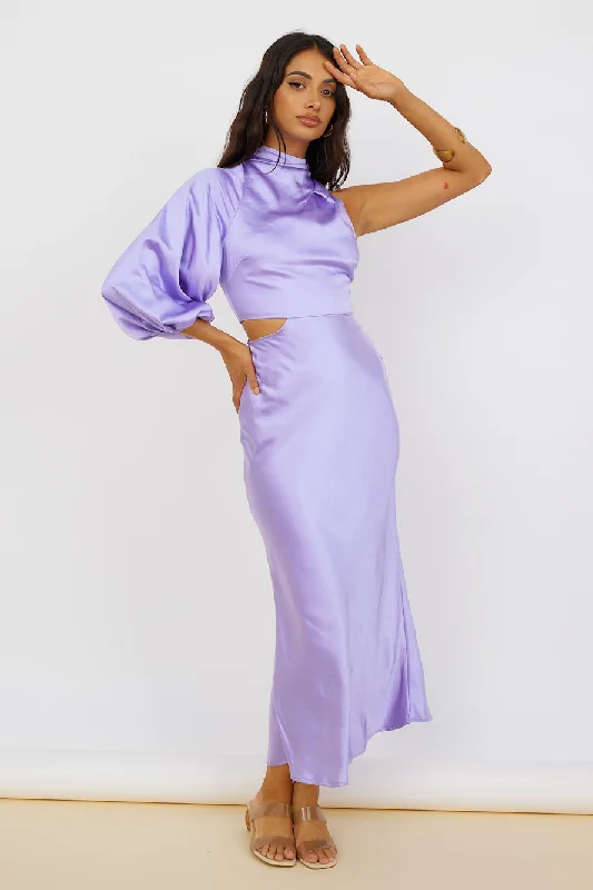 Love Spiral Maxi Dress Purple Cozy Ribbed Maxi Dress